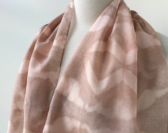 SAMPLE SALE Modern Tie Dye Art Scarf, Hand Dyed with Natural Dyes, Textile Art, Slow Fashion, New York Made, Gift for Her, Women, Ladies