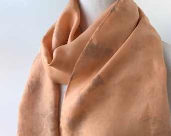SAMPLE SALE Artist Made Textile Art Silk Scarf, Hand Dyed, Natural Dyes, Neutral, Warm Tone, Desert, Women, Gift for Her, Handmade, Soft
