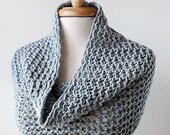 Knit Scarf Shoulder Wrap Loop Scarf Circle Scarf Grey Gray Scarf Luxury Scarf Merino Wool Scarf