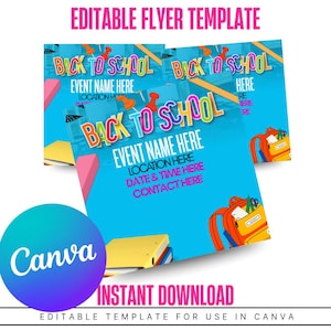 Flyer de la rentrée Personnalisez vos flyers avec Canva ! 100 % modifiable !