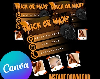 Halloween Waxing Flyer Template: Editable Esthetician Promo (Canva, Digital Download