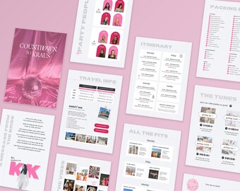 Bachelorette Itinerary Template: Modern Weekend Planner (Canva Editable, Digital Download)