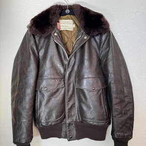 Vintage Schott Flight Jacket Size 32 USA Dark Brown Leather I S 674 M S