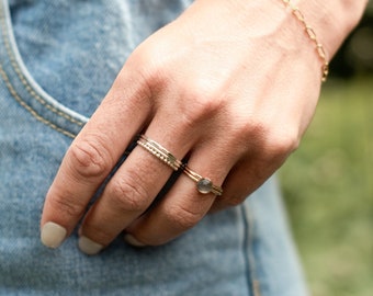 Labradorite Stacking Ring, Sterling Silver or 14k Gold Filled Ring