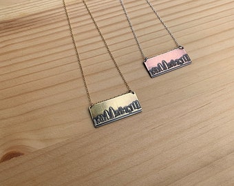 San Diego California skyline necklace | skyline pendant in copper or brass | jewelry for her