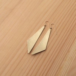 Hammered Triangle Earrings in Copper or Brass, Statement Earrings brass