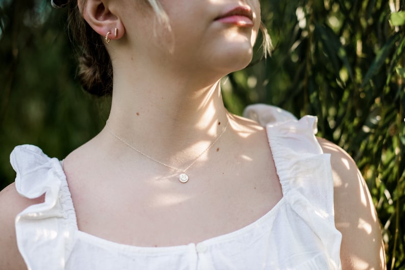 Smile Necklace in Sterling Silver or Gold Vermeil, Happy Face Pendant image 3