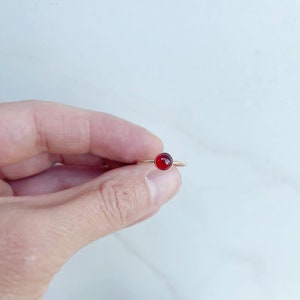 Carnelian Stacking Ring in Sterling Silver or 14k Gold Fill, Handmade Ring, Gift For Her