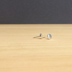 Tiny Hammered Studs in Sterling Silver, 14k Gold Fill, Brass or Copper, Dot Studs, Every Day Earrings image 5