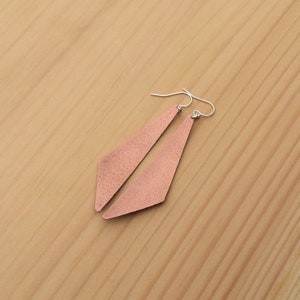 Hammered Triangle Earrings in Copper or Brass, Statement Earrings copper