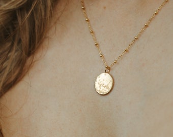 Mars Necklace in Sterling Silver or Gold Vermeil, Silver or Gold Mars Pendant