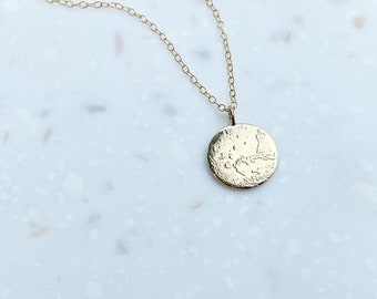 Tiny Mars Necklace in Sterling Silver or Gold Vermeil, Silver Mars Pendant, Gold Mars Pendant