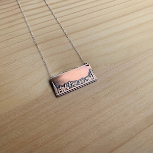Chicago Illinois skyline necklace | Chicago skyline pendant | etched copper pendant | handmade gift | jewelry for her