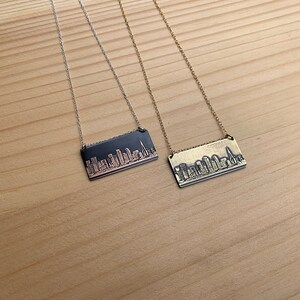 San Francisco California skyline necklace | skyline pendant in copper or brass | jewelry for her