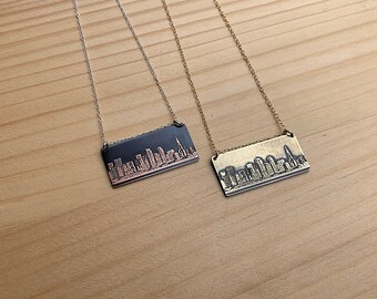 San Francisco California skyline necklace | skyline pendant in copper or brass | jewelry for her