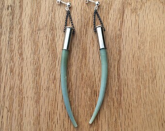 READY TO SHIP! amazing Dentalium tusk bullet earrings | statement earrings | sterling silver earrings