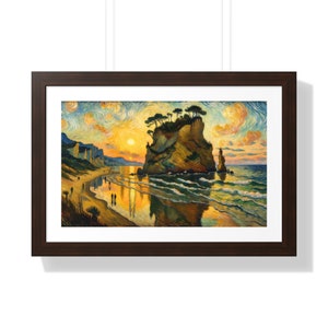 Golden California Coastal Sunset: Impressionist Oil Painting