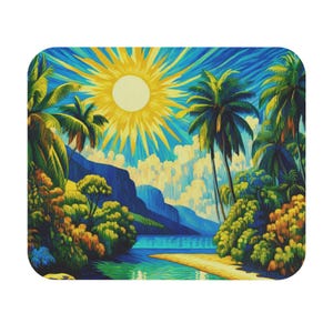 Tropical Beach Mouse Pad: Colorful Summer Desk Decor