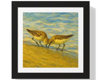 Seaside Bird Art: Framed Coastal Nature Poster
