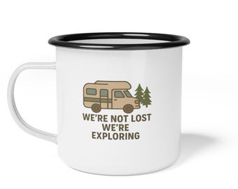 Taza de campamento esmaltada: taza de viaje para aventuras al aire libre