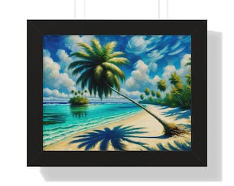 Arte de la pared de la playa tropical / Palmera / Vida en la playa