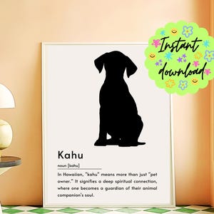Kahu Dog Art Print, Boho Hawaii Quote, Digital Trend Cute Funny Puppy ...