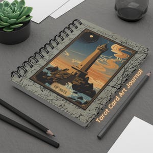 La Torre - Arcani Maggiori #16 - Diario vuoto delle carte dei Tarocchi - Manifestazioni quotidiane - Arte delle carte dei Tarocchi - Diario della gratitudine - Quaderno vuoto - Diario