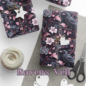 Raven Gothic Gift Wrap: Floral Occasion Wrapping Paper