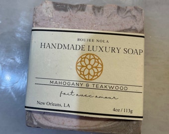 Mahogany and teakwood Soap Handmade Luxury natural bar