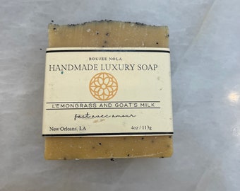 Lemongrass and Goat milk Soap Handmade Luxury natural bar