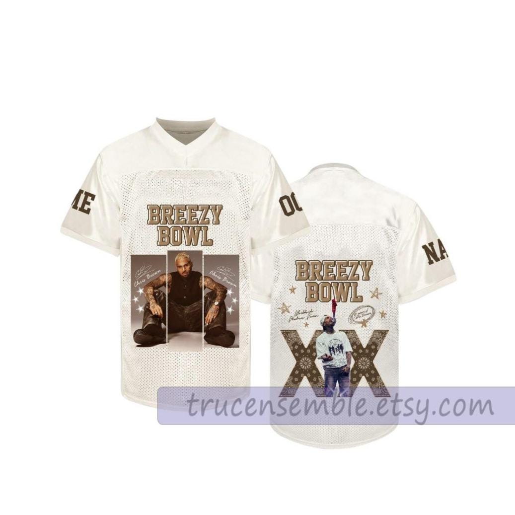Personalized Breezy Bowl XX Football Jersey: Chris Brown 2025 Tour