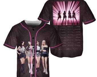 BlackPink Baseball Jersey, Black_Pink Jersey, Black_Pink Jennie Jisoo Rose Lisa Jersey, Black_Pink 2025 World Tour Merch