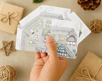 Driveway House Poker Cards | Architectural Art Deck by ArtsibyJo | Eco Gift for Design Lovers