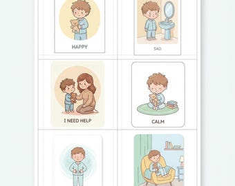 Calm Feelings Flashcards for Kids | Emotional Regulation Printable | I Need Help Visual Cards | Neurodiversity Friendly Classroom Tool