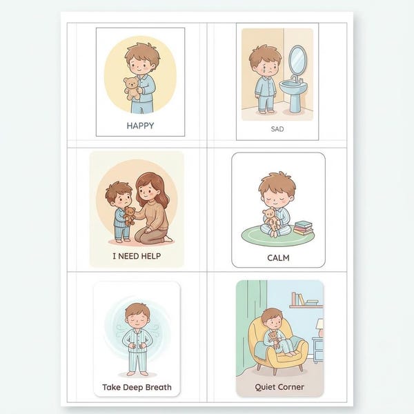 I Need Help Visual Cards - Etsy