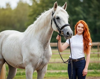 Equestrian Horse Portrait Art Print, Horse Lover Poster, Riding Gift