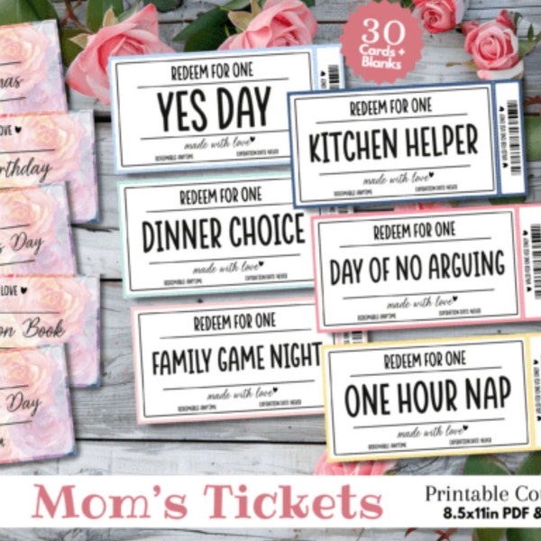 Mothers Day Printable Coupon Book, Last Minute Mothers Day Present, Printable Mothers day Gift, Gift for Mom, Gift from Kids, Mothers Day