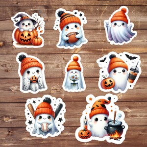 Retro Halloween Ghost Stickers, Cute Halloween Ghost Stickers