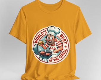 World's Best Dad at the Grill Unisex Graphic T-Shirt, Meaningful Gift for Dad who loves to cook, Perfect for father's day and dad's birthday