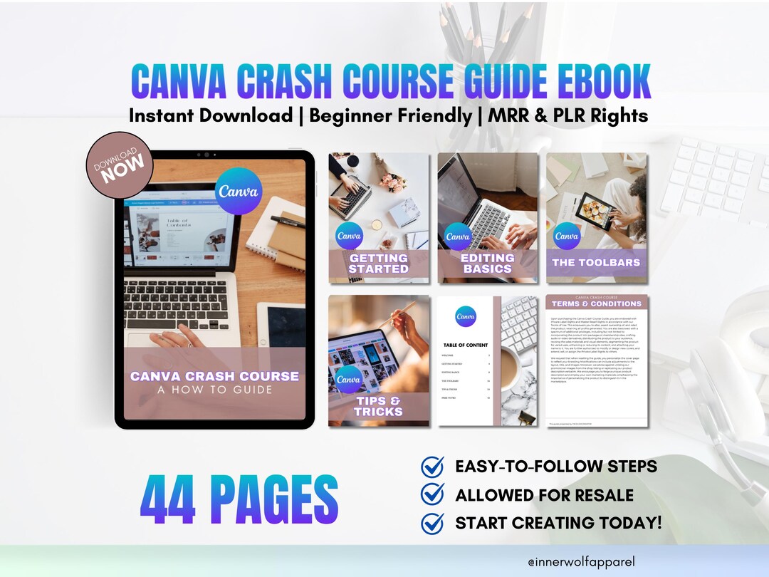 Canva Crash Course Ebook Guide Minibook Done for You Tutorial Canva ...