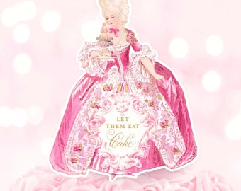 Marie Antoinette cake topper, paper doll, digital download