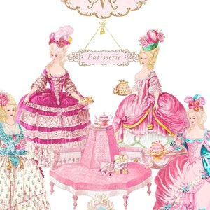 Marie Antoinette Patisserie paper doll printable, PNG, digital download, Personal Use