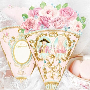Cartão de Dia dos Namorados Maria Antonieta, bolso de papel, ornamento para impressão, presente romântico, decoração, download digital