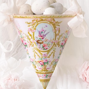 Paper Cone, Spring Floral, Tussie Mussie, digital download
