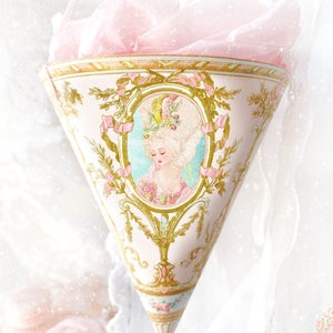 Marie Antoinette Paper Cone, ornament Tussie Mussie, digital download