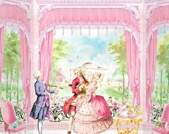 Marie Antoinette printable card, Valentines day, Engagement, Wedding, Anniversary, gatefold card, digital download