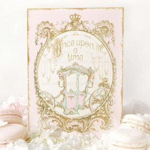 Es war einmal Es war eine Zeit-Geschenkanhänger, zum Ausdrucken Karte, Prinzessin Kutsche, digitaler Download