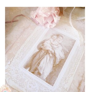 Pour L'amour, Madonna and child Printable Journal Papers, Angels, Cupid, heavenly digital download image 3