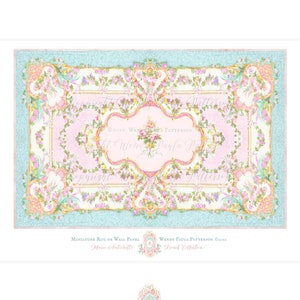 Shabby Rosen Teppich, Wandteppich, Wandbild, Puppenhaus-Miniatur 1:12 digital bedruckbarer Download, PERSÖNLICHER Gebrauch