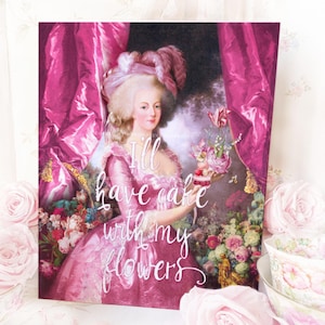 Marie Antoinette Flowers and Cake 8 x 10 print,  digital download